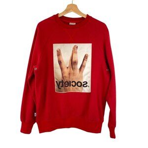 Society Red Sweatshirt Unisex‎ Size M